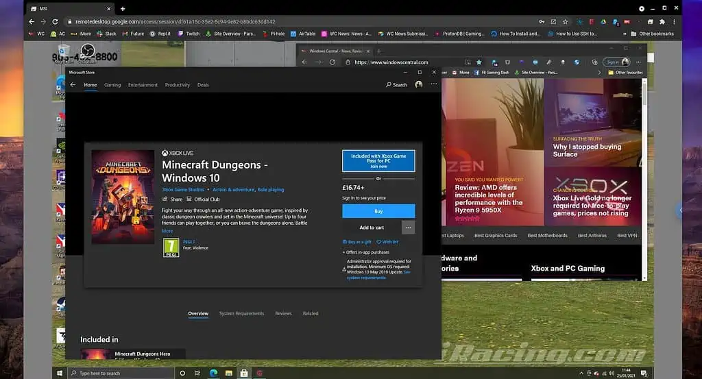 Usando a área de trabalho remota do Google Chrome