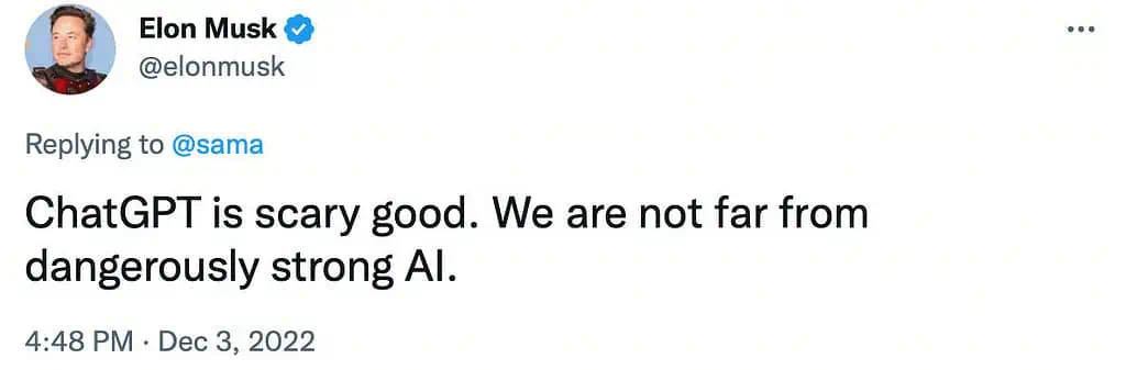 Elon Musk ja deixou claro que existem riscos no uso do ChatGPT