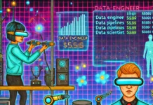 Engenheiro de Dados trabalhando no escritório com equipamentos de tecnologia - Engenharia de Dados